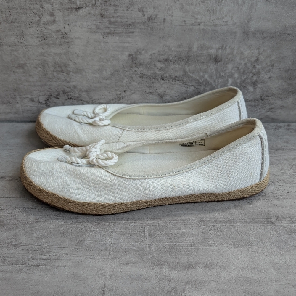 UGG Syleste Espadrille Women's Seagull White Canvas Slip On Flats Loafers Shoe 7 - Picture 5 of 11